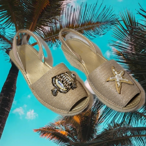 Reaction Kenneth Cole Espadrille Nautical Starfish Sandals 6.5 - Picture 4 of 9